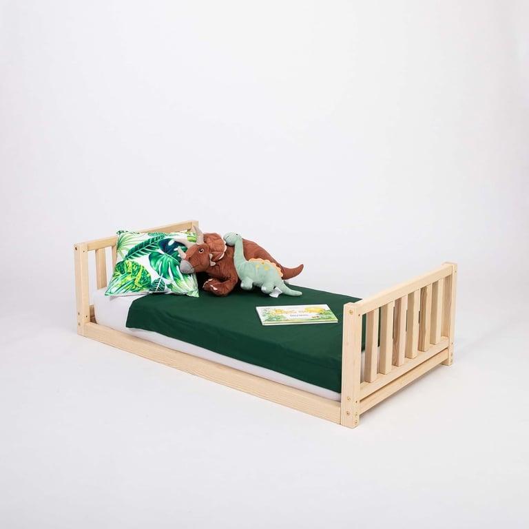 Sweet Home From Wood Floor Bed With Headboard and Footboard Single Pine Wood