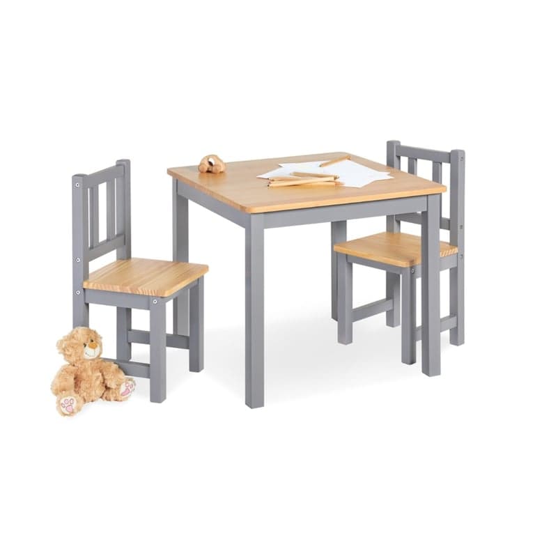 Pinolino Table and 2 Chairs Set Fenna Gray Natural