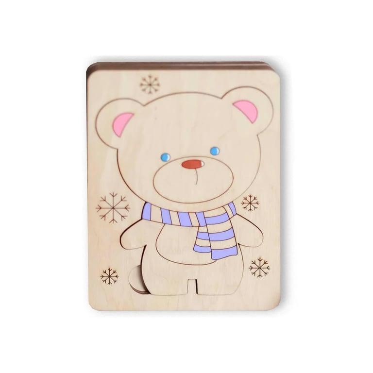 Montessori ODEAStoys Wooden Multi-Layer Puzzle Bears