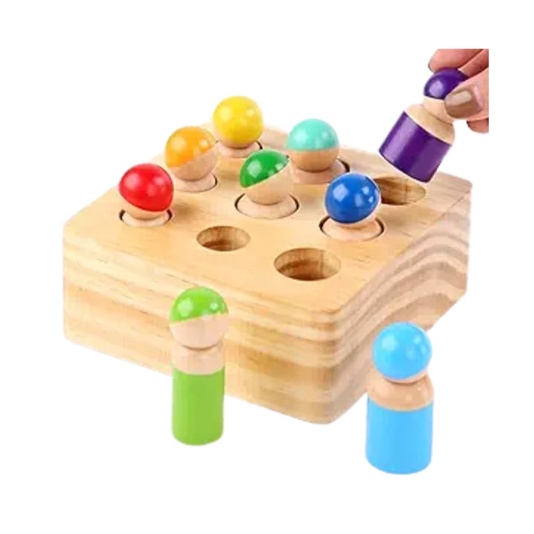 Montessori Xylolin Wooden Peg Dolls Size Sorting Toy