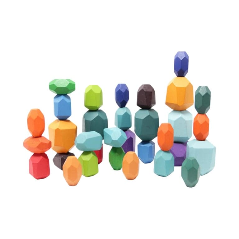 Green Walnut Stacking Blocks Scarlet
