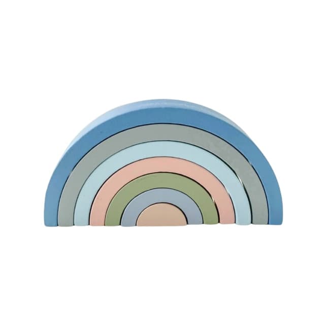 Henry & Flo Wooden Rainbow Stacker Sky 7 Pieces