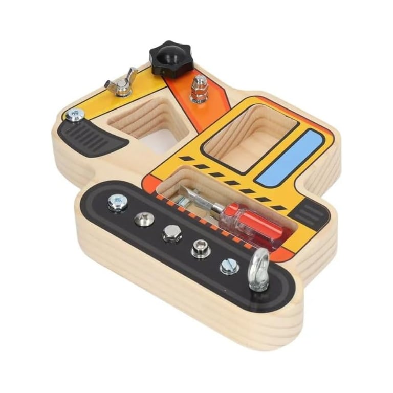 Montessori YAANI Montessori Wooden Screw Board Excavator