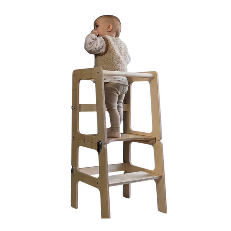 Montessori Jindl Convertible Toddler Tower Natural