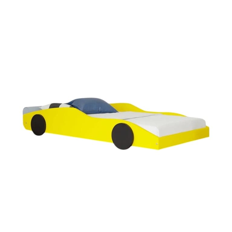 Benlemi Car Bed Drifty Yellow Black 160 x 80