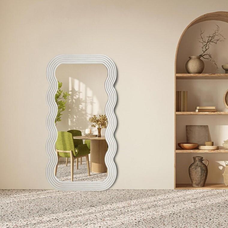 Montessori Procyonist Curvy Full Body Mirror White 180 x 80 cm