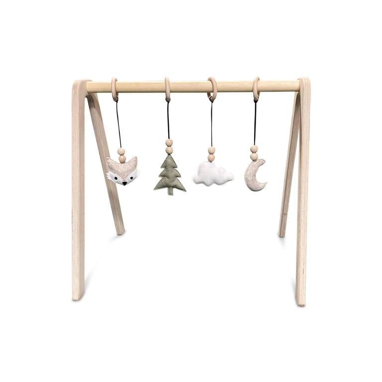 Montessori toddie.nl Skinnie Wooden Baby Play Gym Blank Forest Animals