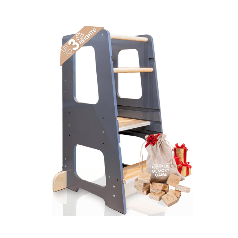 Montessori KYWAI Adjustable Toddler Tower Gray
