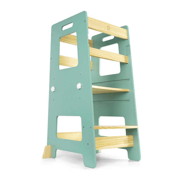 Montessori WOOD CITY Kitchen Step Stool Green