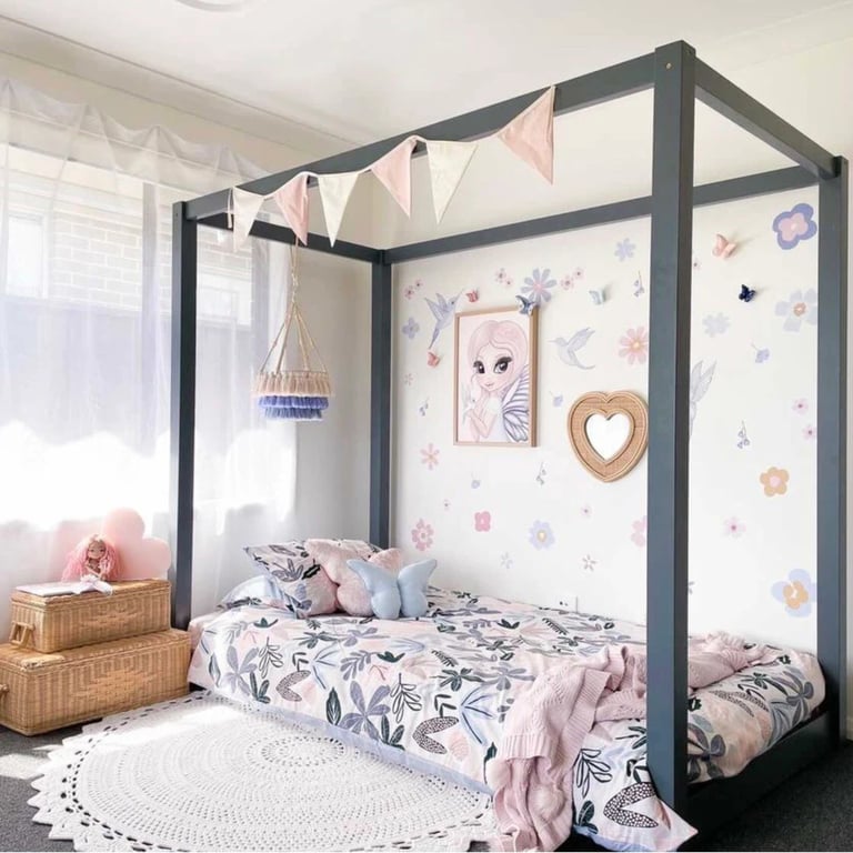 Montessori Hide & Seek Kids Addison Bed Double Dark Gray