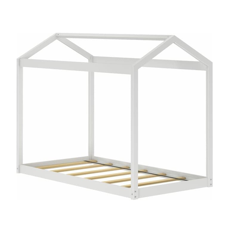 Max & Lily Single Floor House Bed White