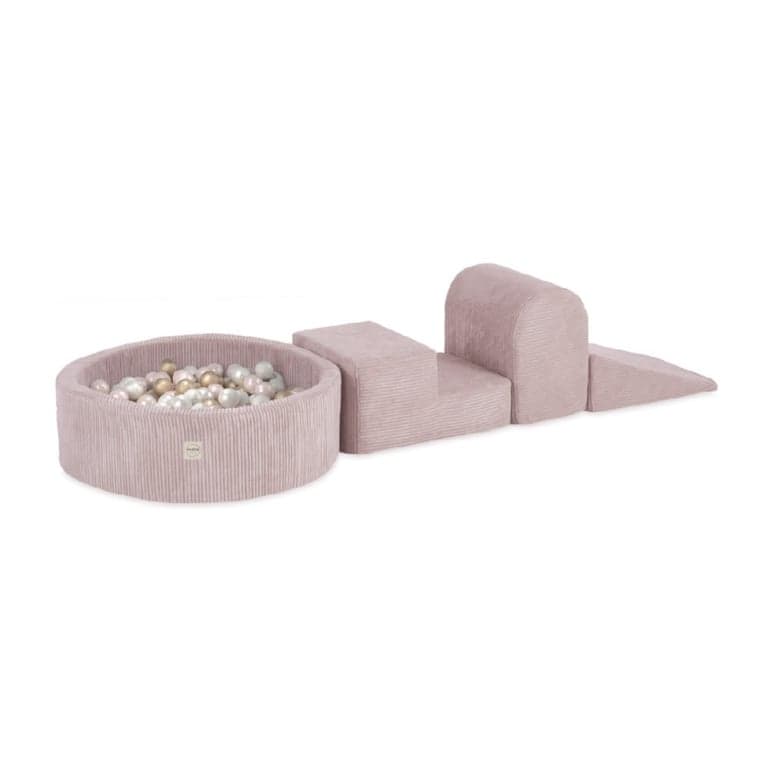 Plush Nest 3 Pieces Corduroy Soft Play Set With Dry Pool Light Pink