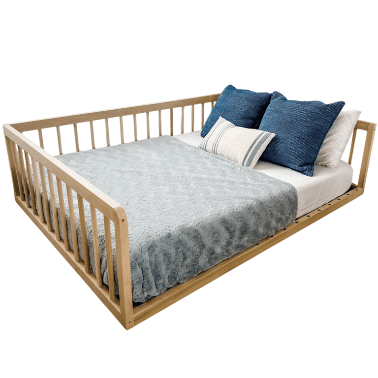 Montessori Simply Sori Full Size Floor Bed With Slats Blue