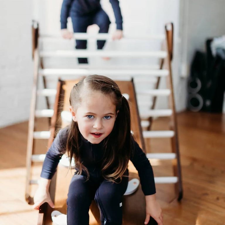 Montessori Epic Kidz Climbing Triangle With Reversible Ramp Large White & Walnut