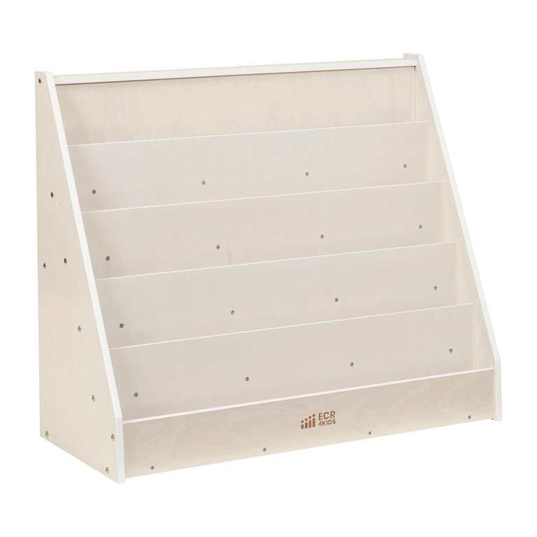 Montessori ECR4Kids Streamline Single-Sided Bookshelf White Wash