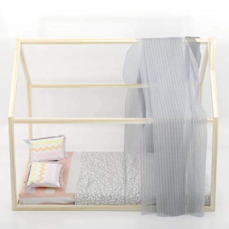Custom Kids Furniture Floor Bed Sophia With Chimney Full Size No Slats