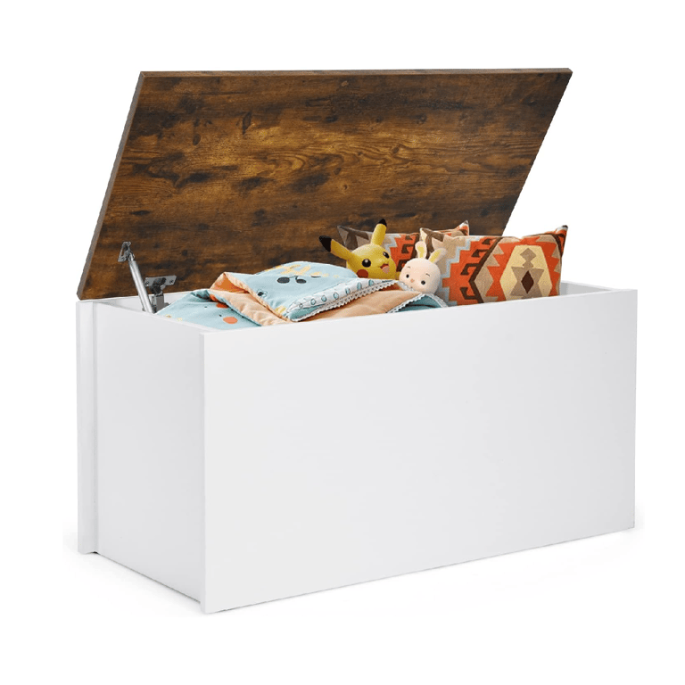 Montessori Costway Storage Bench White Rustic Brown