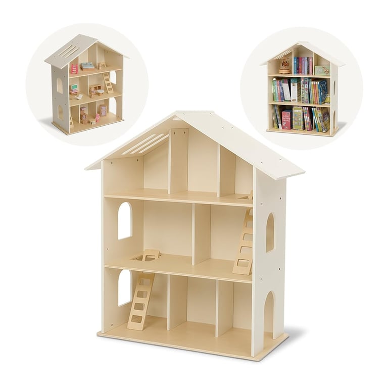 Montessori Monläurd Birch Dollhouse Bookshelf