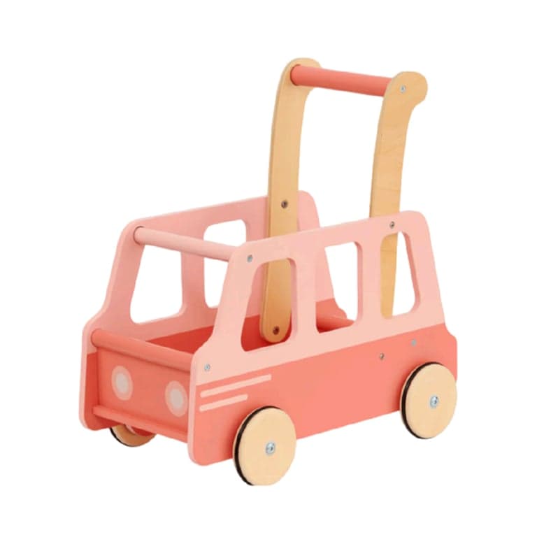 Moover Push Walker Bus Pink Assembled (For Experienced Walkers 18+ Months)