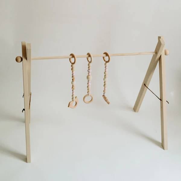 Montessori Young & Wild Co Baby Wooden Play Gym White