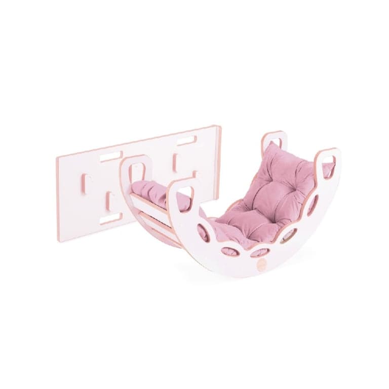 Plush Nest Small Climbing Arch With Ramp and Pink Pillow