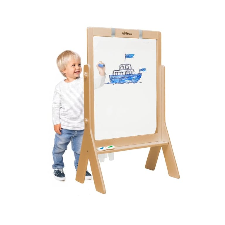 Montessori Little Partners Peek-A-Boo Clear Art Easel Natural