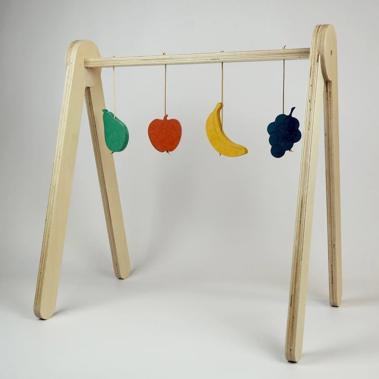 Montessori Norwegian Wood Fruit A Frame Baby Gym