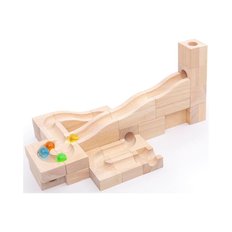 Montessori Guidecraft Unit Block Marble Run 40 Piece Set