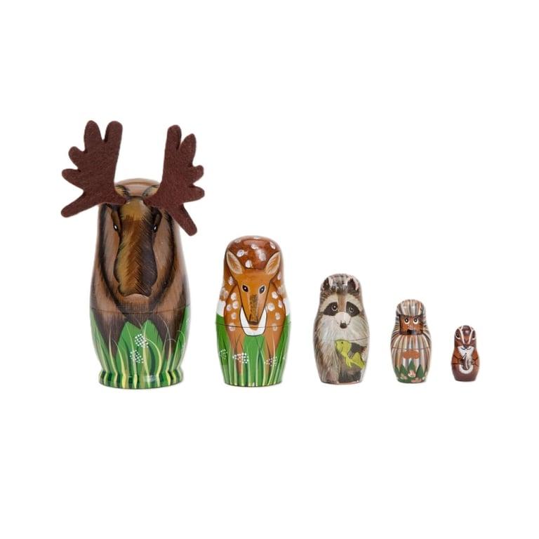 Montessori Bits and Pieces American Woodland Creatures Nesting Dolls