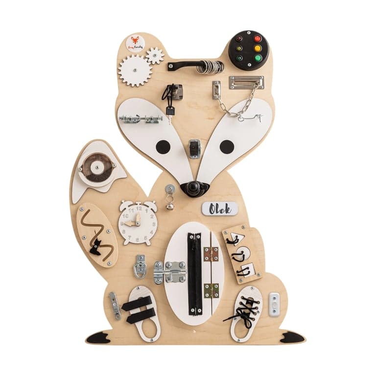 Foxy Family Busy Board Stefan the Fox With Name No Stand