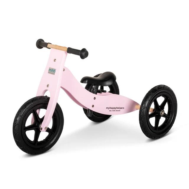 Montessori My Happy Helpers 2-in-1 Wooden Trike Balance Bike Rose Pink No Canvas Bag