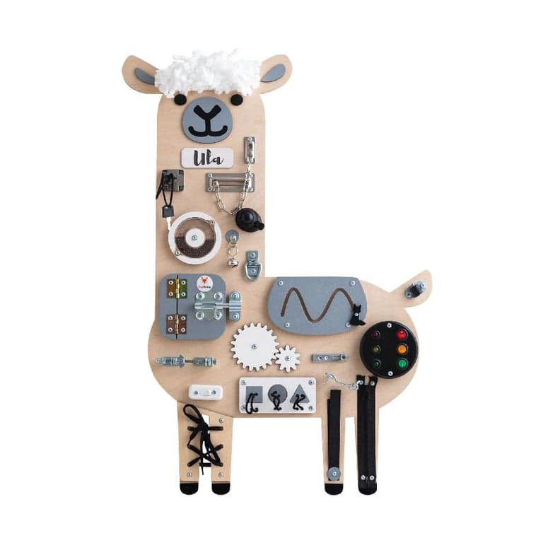 Foxy Family Busy Board Mika the Llama With Name With Stand