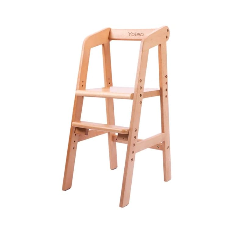 Yoleo Adjustable Wooden High Chair Natural