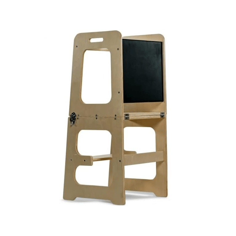 Montessori Avenlur 4 in 1 Montessori Toddler Towers With Chalkboard Natural
