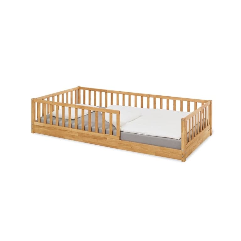 Pinolino Floor Bed With Rails Eik 90 x 200 Oak Oiled