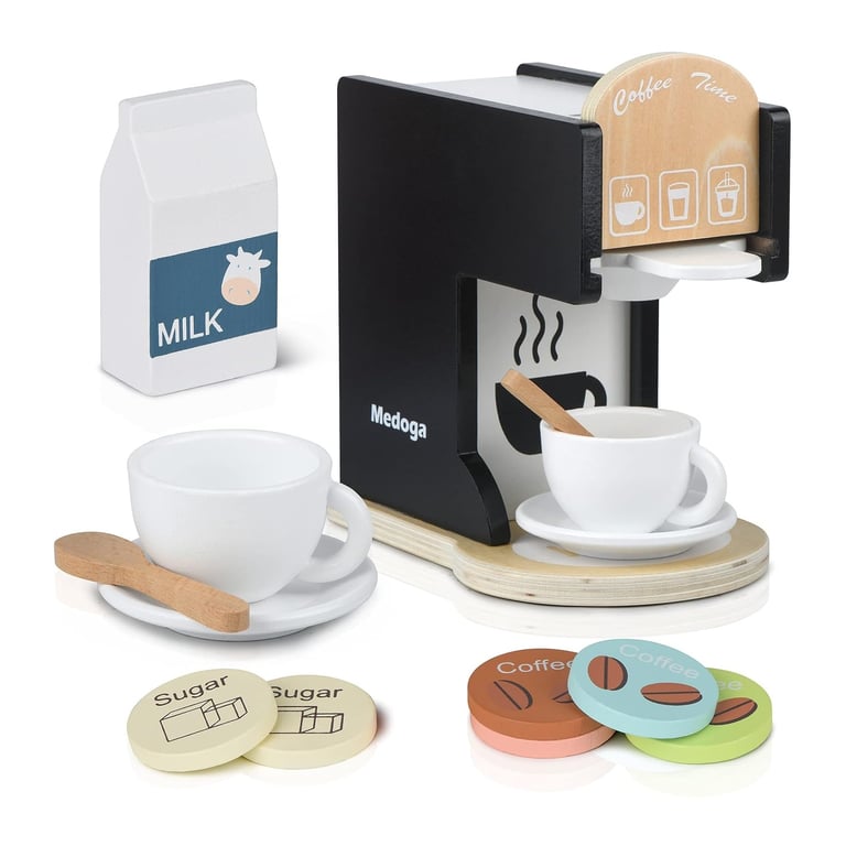 Montessori Medoga Coffee Machine Toy Black