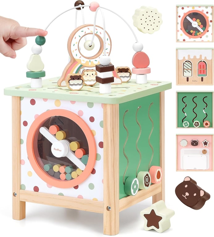 Montessori PairPear Wooden Activity Cube
