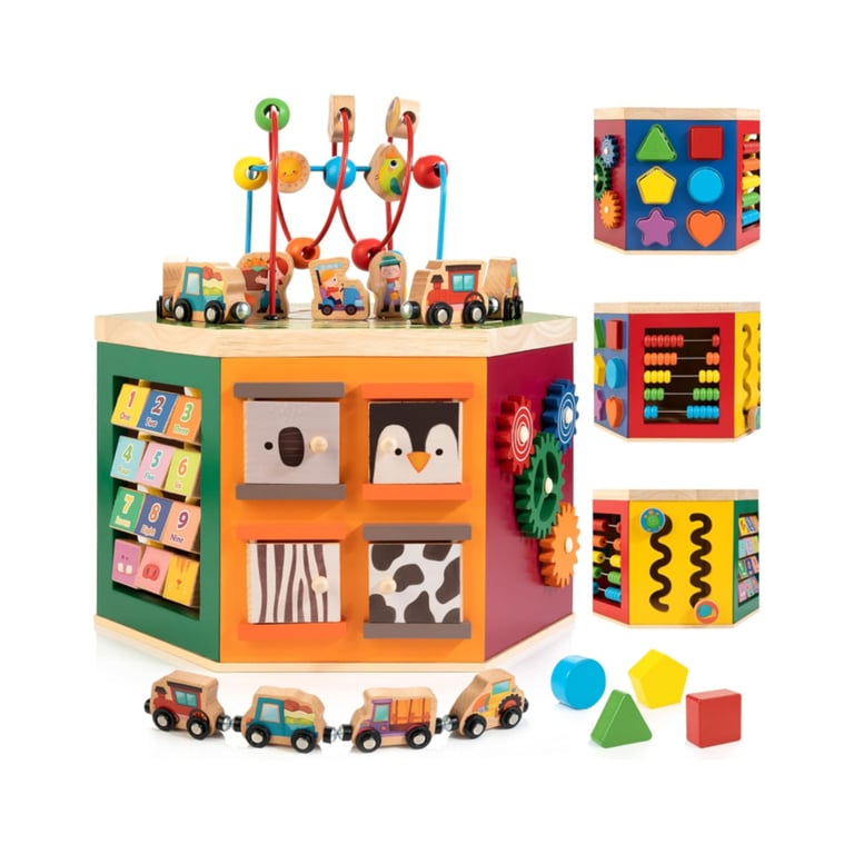 Montessori WOODMAM Farm Animal Activity Cube