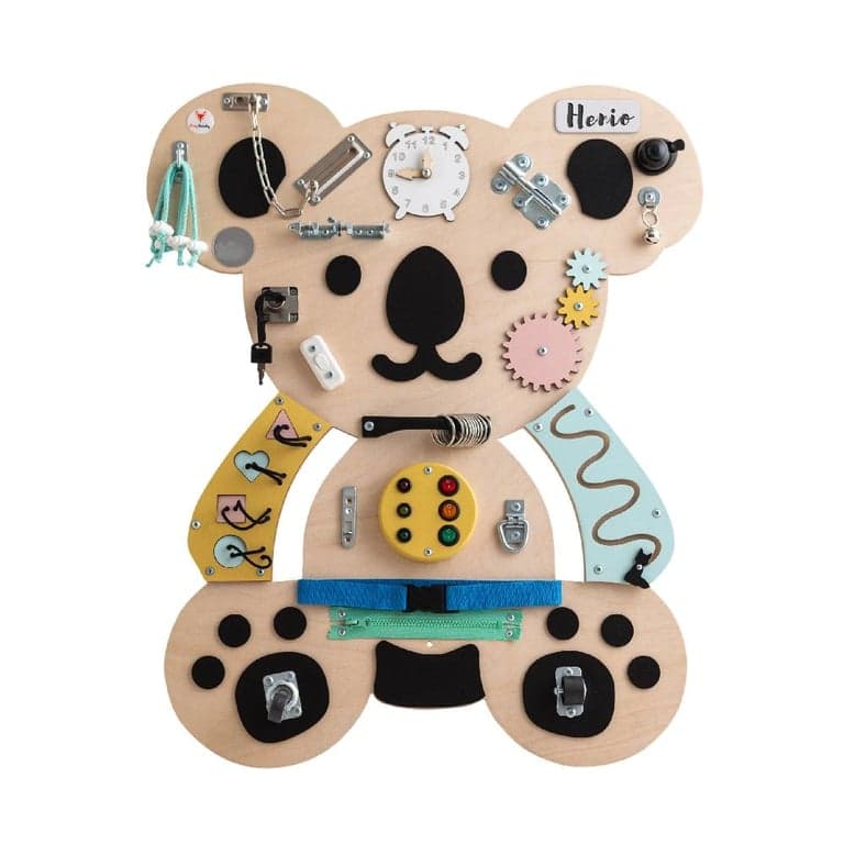 Foxy Family Busy Board Henry the Koala With Name With Stand