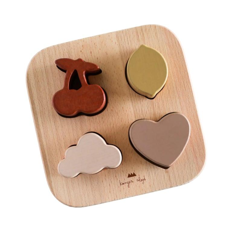 Montessori Playroom Collective Wooden Chunky Puzzle Shape Heart