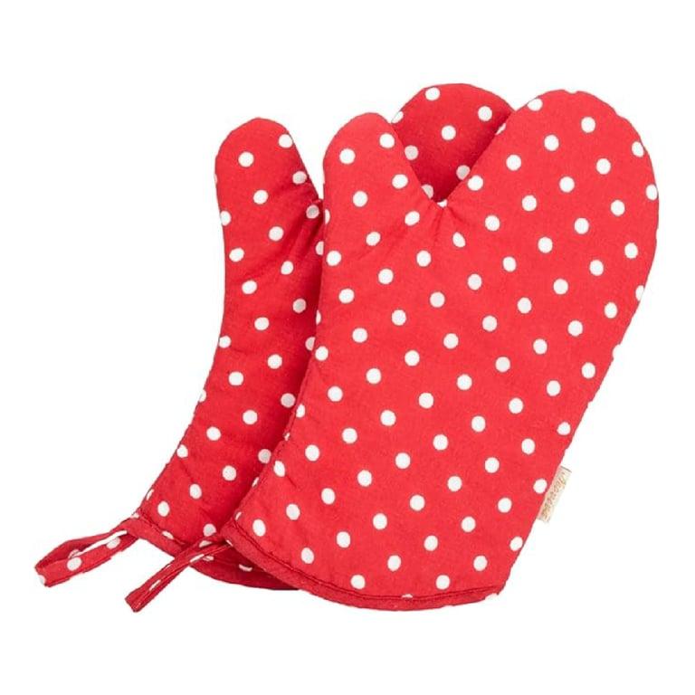 Montessori NEOVIVA Kitchen Oven Mitts for Kids Polka Dot Red