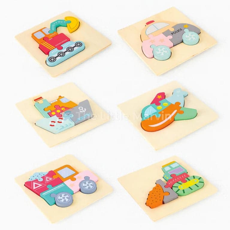 The Little Marvin Wooden Puzzle Set Transport
