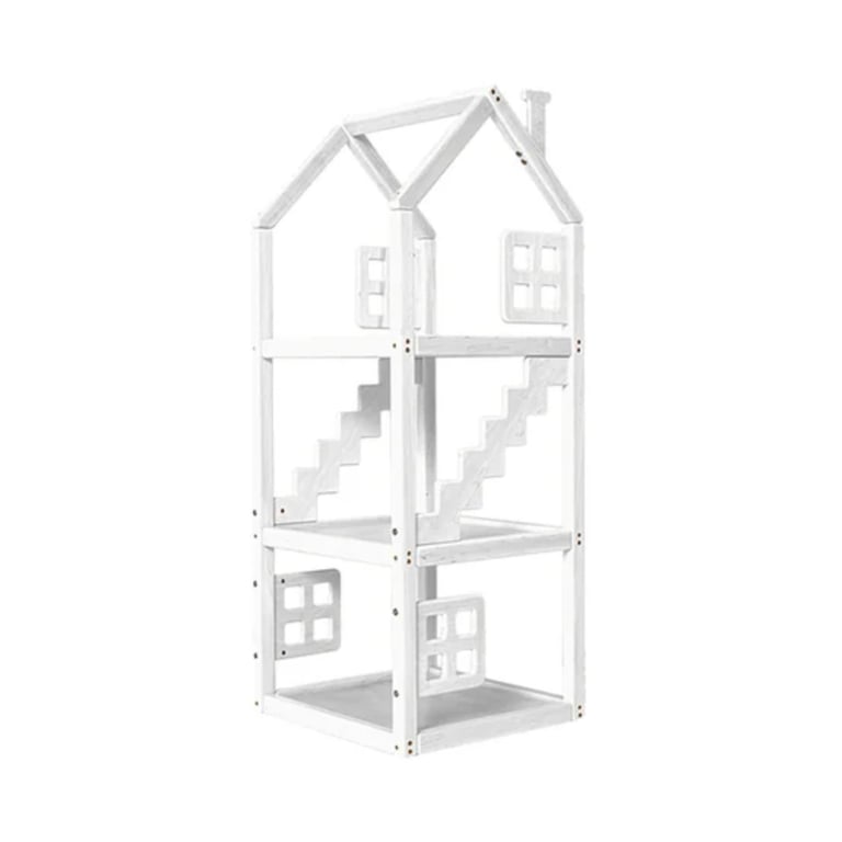 Montessori BusyWood Wooden House Shelf With Windows White