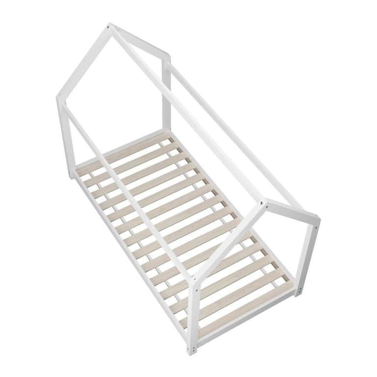 Oikiture Single House Floor Bed White