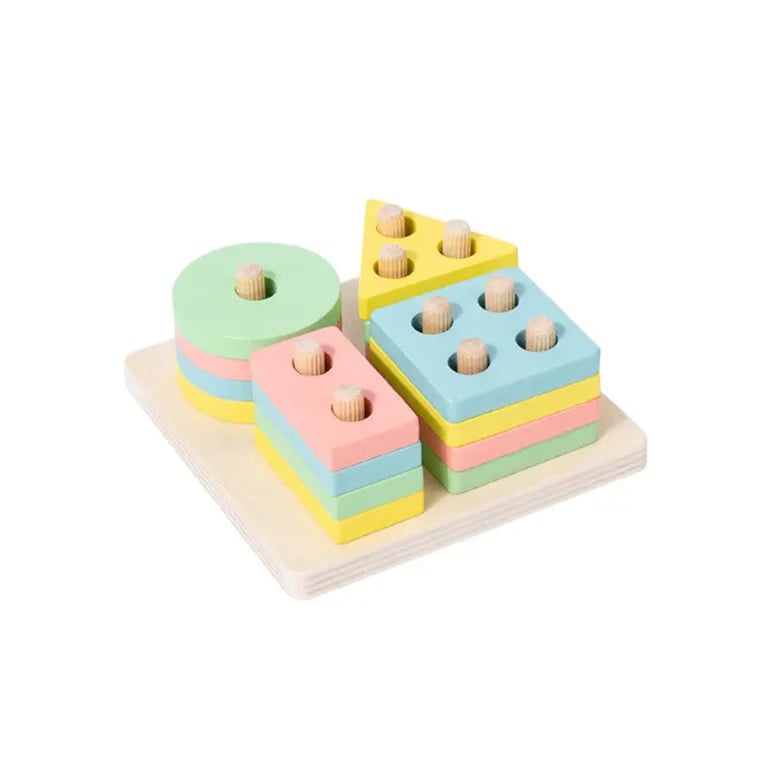 Montessori Seaside-Montessori Color Recognition Blocks Square Pastel