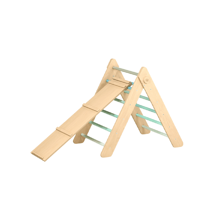 Montessori Klimspeel Wereld Pikler Triangle With Ramp Mint