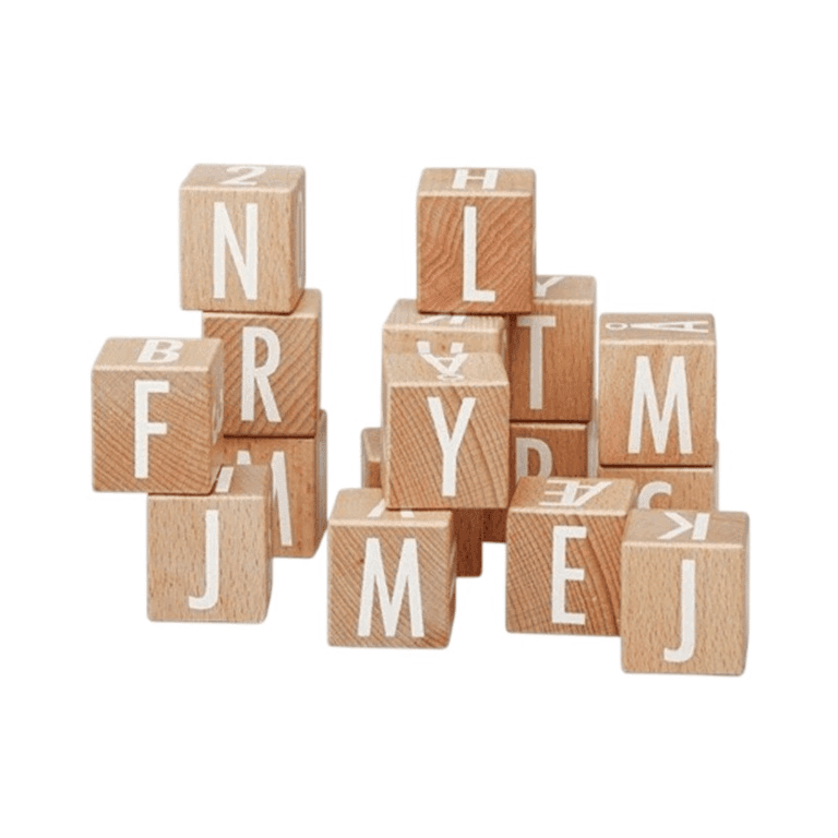 Astrup Wooden Number and Letter Building Blocks 16 Pieces - Montessori Product
