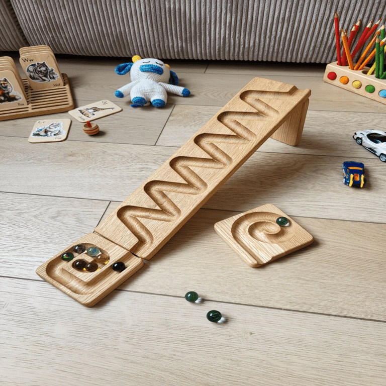 Montessori Threewood Marble Run Track Mountains