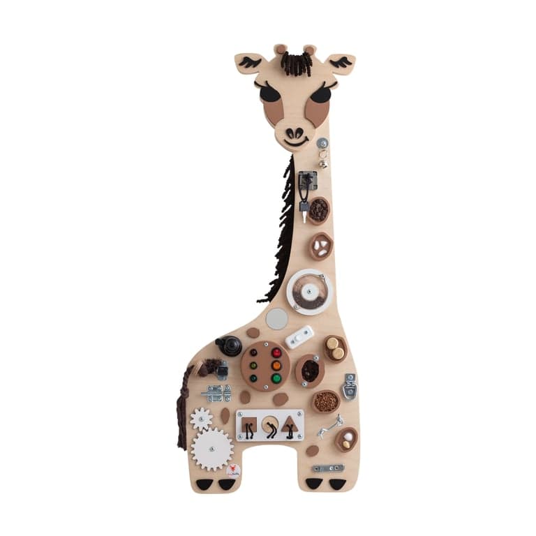 Foxy Family Busy Board Giraffe With Name With Stand
