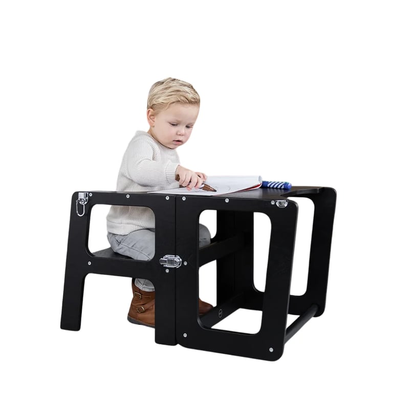 Montessori Jindl Convertible Learning Tower Black